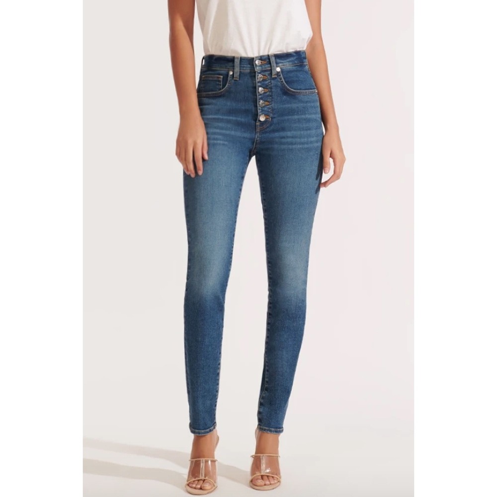 Veronica Beard Debbie High Rise Skinny Jeans Bright Stone Blue Size 26/2